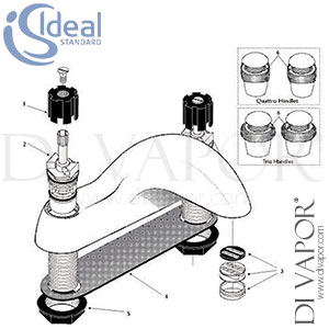 Ideal Standard Waterways CD Bath Filler Rim Mounted 2H Tap Spare Parts - IDL DV 326